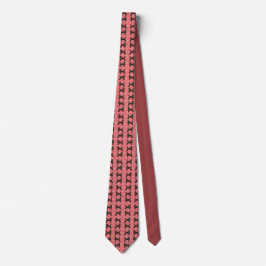 Royal Plaid Poodles with Red Background Krawatte
