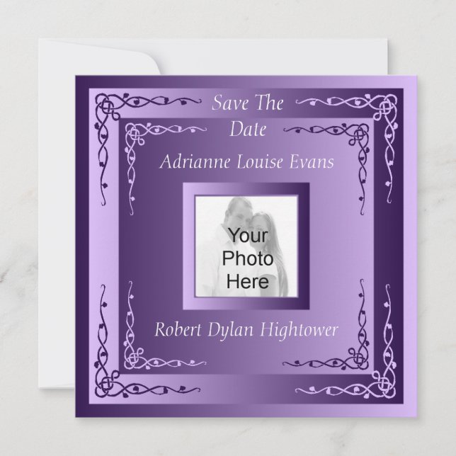 Royal Plum Elegance I Save The Date (Vorderseite)