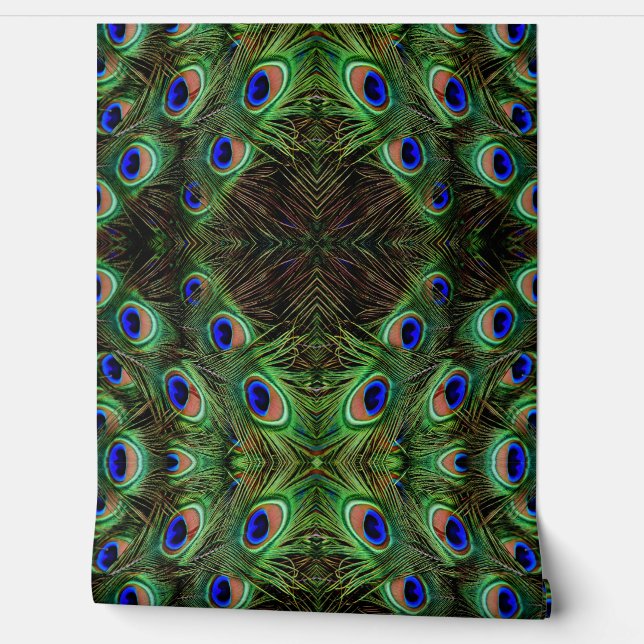 Royal Plumage - Luxe Peacock Feather Pattern Tapete (Abrollen)