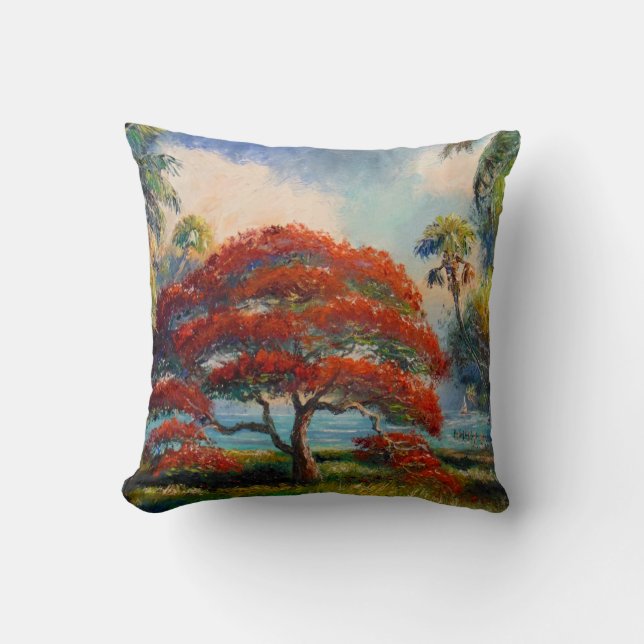 Royal Poinciana Tree von Mazz Kissen (Vorderseite)