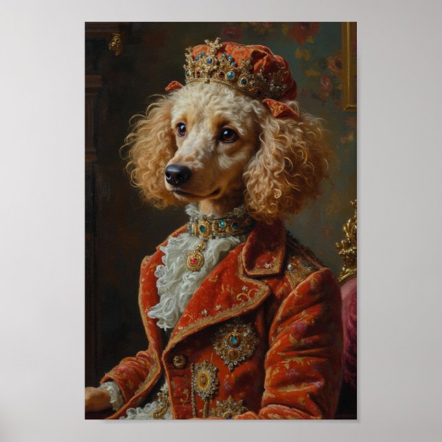 Royal Poodle Portrait Poster (Vorne)