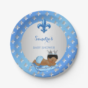 Royal Prince Baby Blue Silver Lilie Pappteller