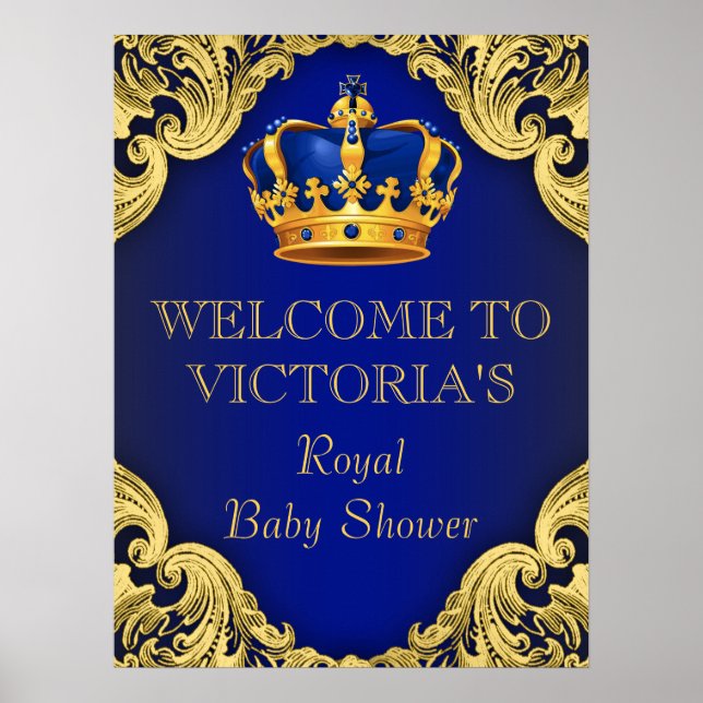 Royal Prince Baby Dusche Begrüßungszeichen Poster (Vorne)