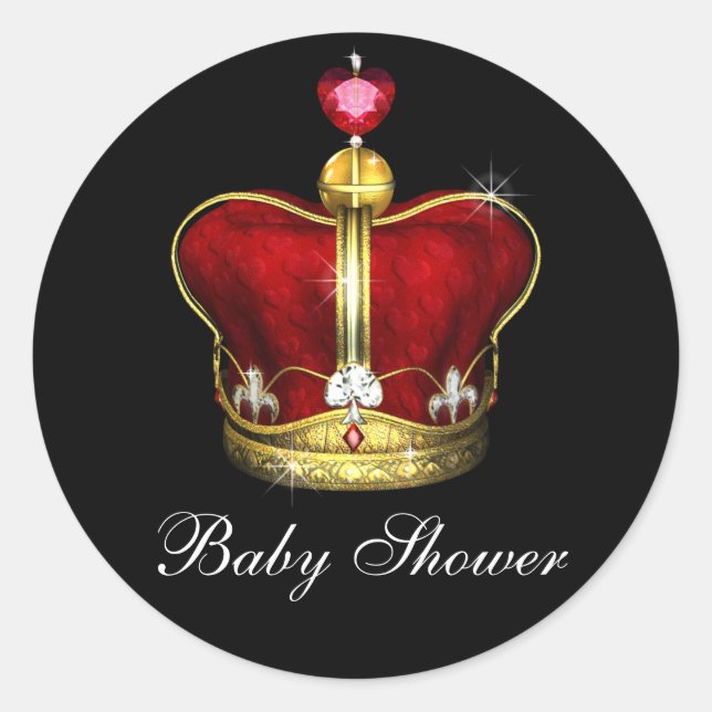Royal Prince Baby Dusche Runder Aufkleber (Vorderseite)