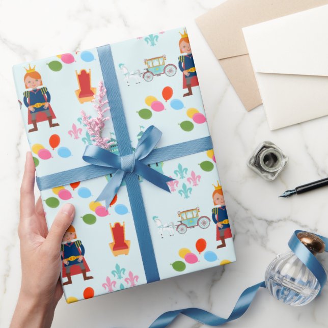 Royal Prince Boy Birthday Party Geschenkpapier (Schenken)