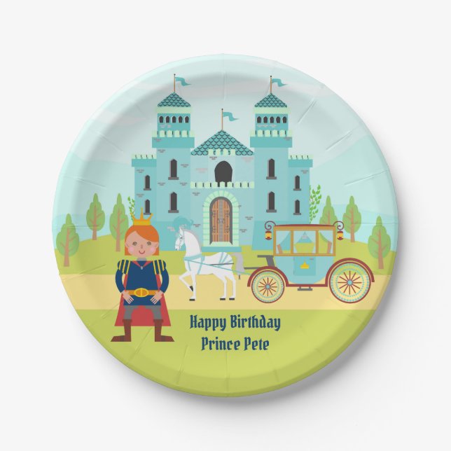 Royal Prince Boy Birthday Party Pappteller (Vorderseite)
