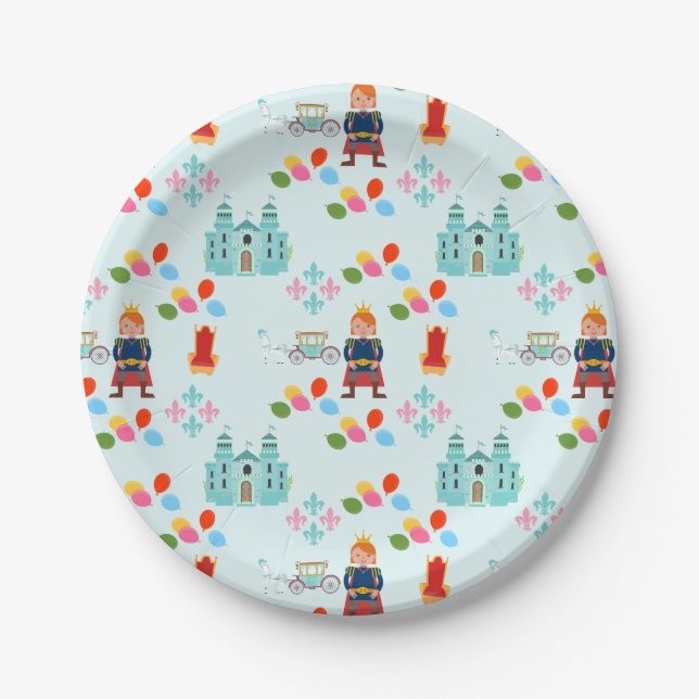 Royal Prince Boy Birthday Party Pappteller (Vorderseite)