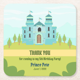 Royal Prince Boy Birthday Party Rechteckiger Pappuntersetzer