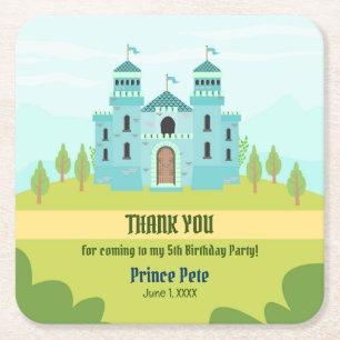 Royal Prince Boy Birthday Party Rechteckiger Pappuntersetzer