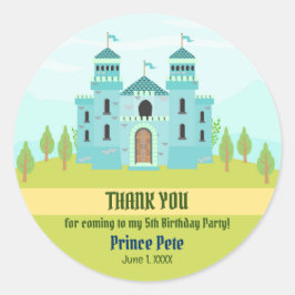 Royal Prince Boy Birthday Party Runder Aufkleber