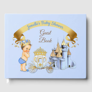 Royal Prince Castle Carriage Blue Gold Boy Gästebuch