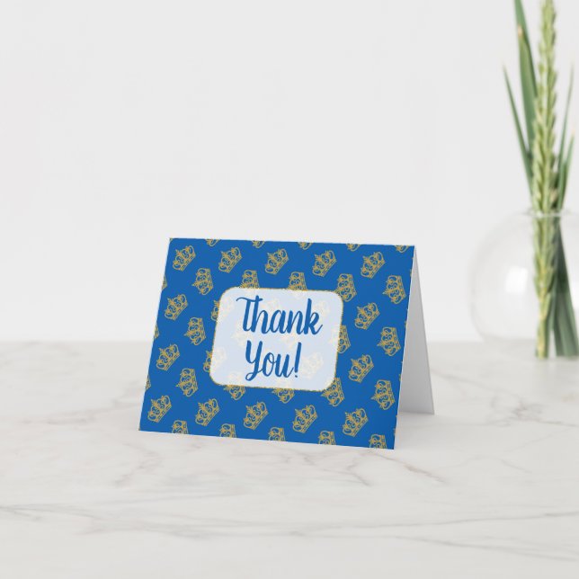 Royal Prince Danke, dass Sie Cards Blue Gold Dankeskarte (Vorderseite)