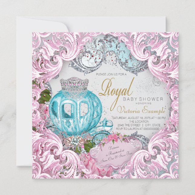 Royal Princess Baby Dusche Einladung (Vorderseite)