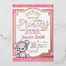 Royal Princess Baby Shower Foil Einladung