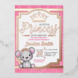 Royal Princess Baby Shower Foil Einladung