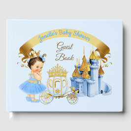 Royal Princess Castle Carriage Blue Gold Girl Gästebuch