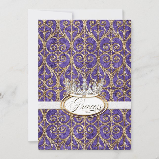 Royal Princess Crown Baby Shower Einladung (Vorderseite)