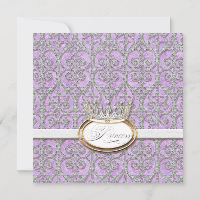 Royal Princess Crown Baby Shower Einladung (Vorderseite)