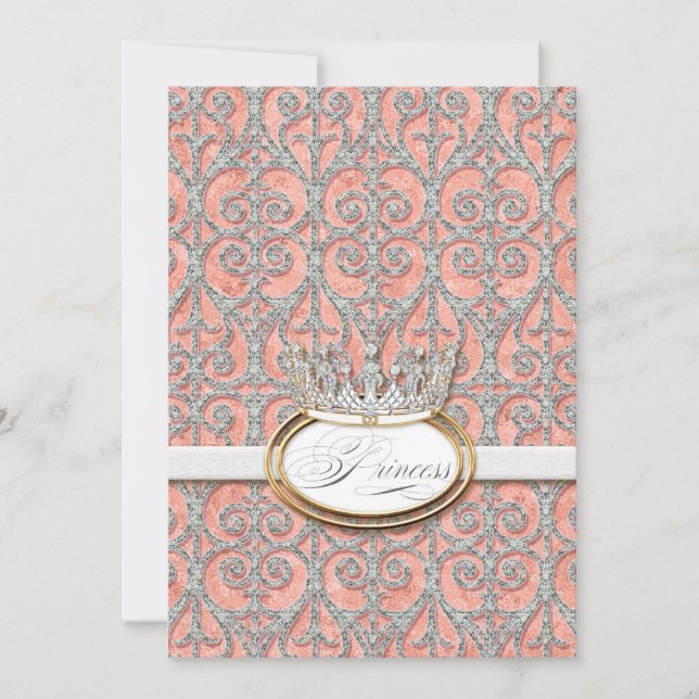 Royal Princess Crown Baby Shower Einladung (Vorderseite)