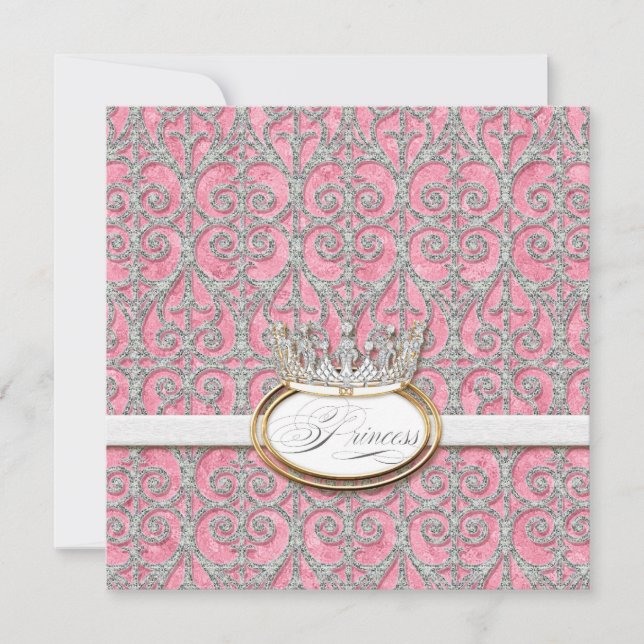 Royal Princess Crown Baby Shower Einladung (Vorderseite)