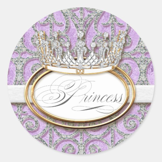 Royal Princess Crown Girl Baby Shocker Siegel Runder Aufkleber (Vorderseite)