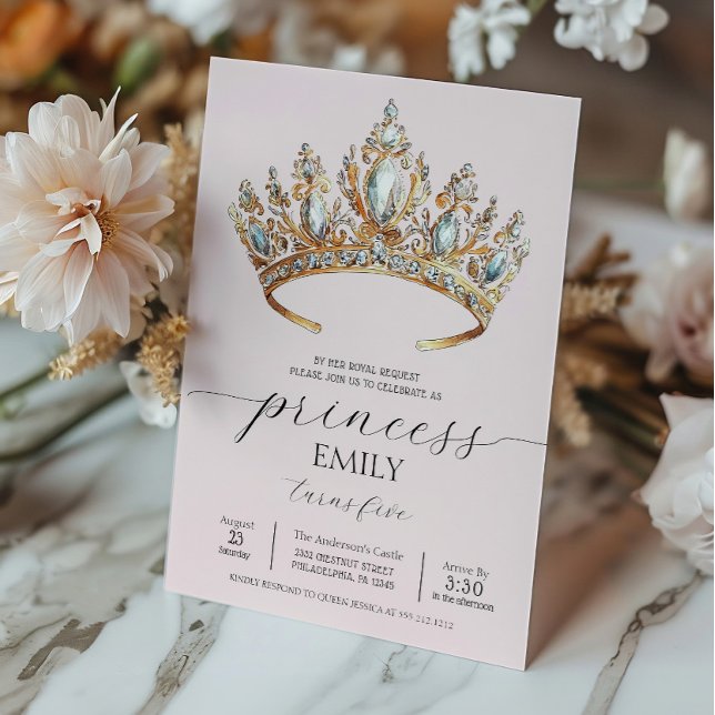 Royal Princess Crown Girl Birthday Party Einladung (Von Creator hochgeladen)
