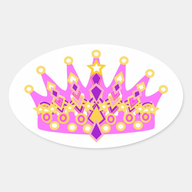 Royal Princess Crown Ovaler Aufkleber (Vorderseite)