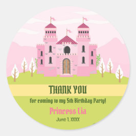 Royal Princess Girl Birthday Party Runder Aufkleber