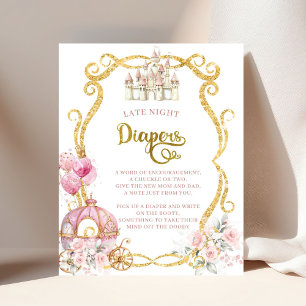 Royal Princess Pink Carriage Late Diapers Poster
