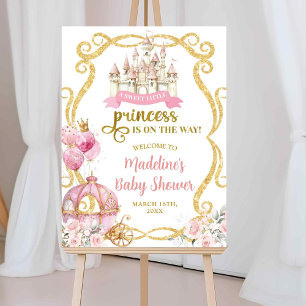 Royal Princess Pink Carriage Welcome Sign Poster