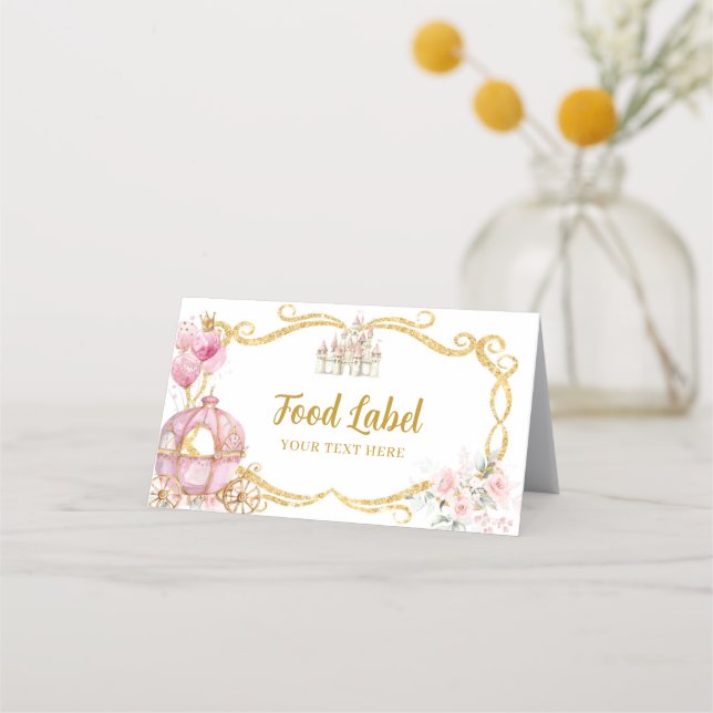 Royal Princess Pink Pumpkin Carriage Food Label Terminkarte (Vorderseite)
