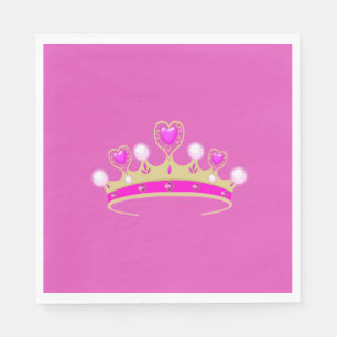 Royal Princess Queen Crown Coronet Party Pink Gold Serviette
