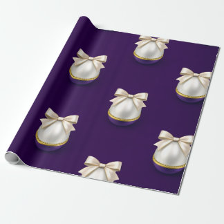 Royal Purple Pearl Luxury Bow Wrapping Paper Geschenkpapier