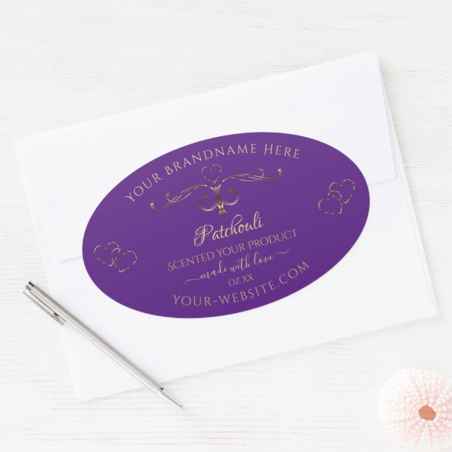 Royal Purple Produit Étiquettes Ornate Frontières  (Enveloppe)