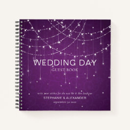 Royal Purple String Lights Mariage livre d'hôtes