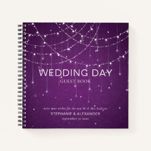 Royal Purple String Lights Mariage livre d'hôtes