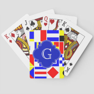Royal Quatrefoil Monogramm Spielkarten