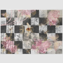 Royal Queen Bee Vintag Decoupage Tissue Paper