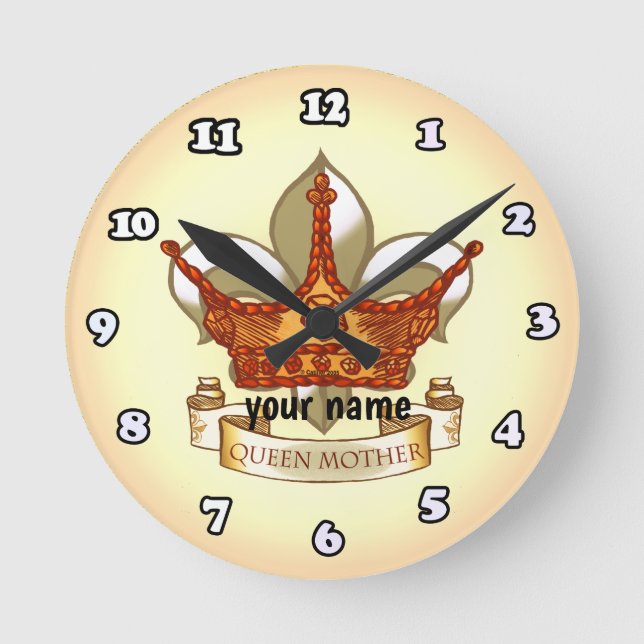 Royal Queen Mother Runde Wanduhr (Vorderseite)