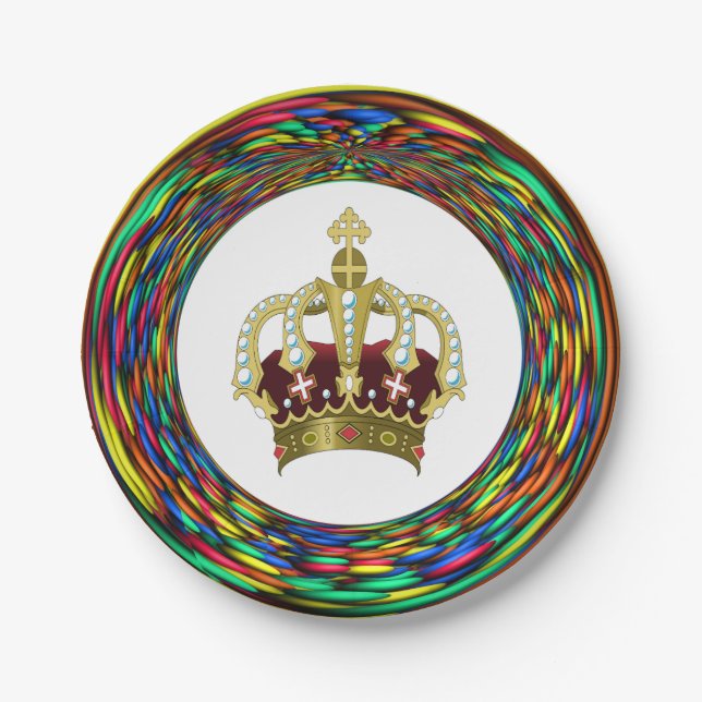Royal Rainbow Colored Plate Pappteller (Vorderseite)