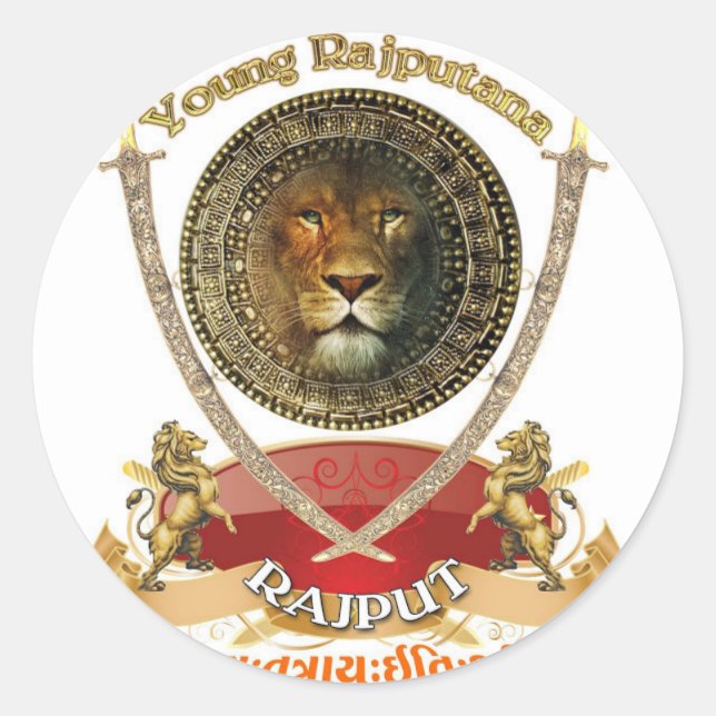 ROYAL RAJPUT RAJASTHAN RUNDER AUFKLEBER (Vorderseite)
