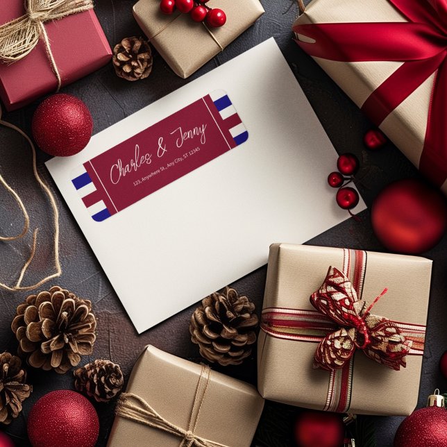 Royal Red and Blue Wedding Theme (Let your envelope label speaks more about your royal theme)