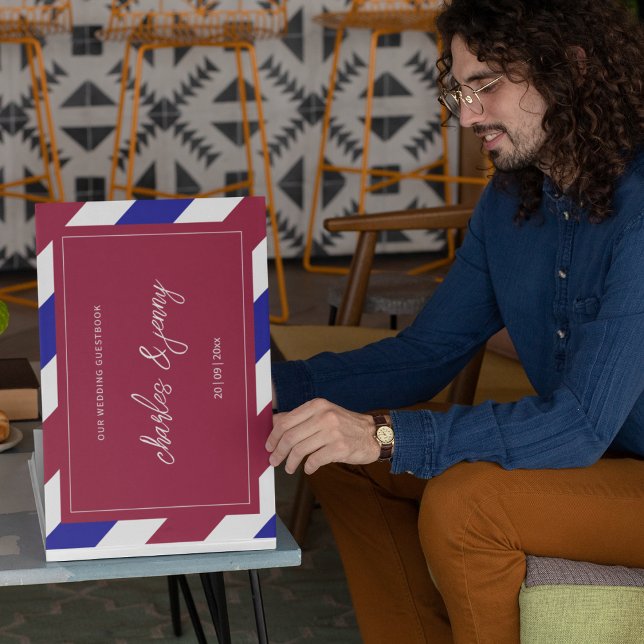 Royal Red and Blue Wedding Theme Gästebuch (Make a memory of your guest book in your royal wedding way.)