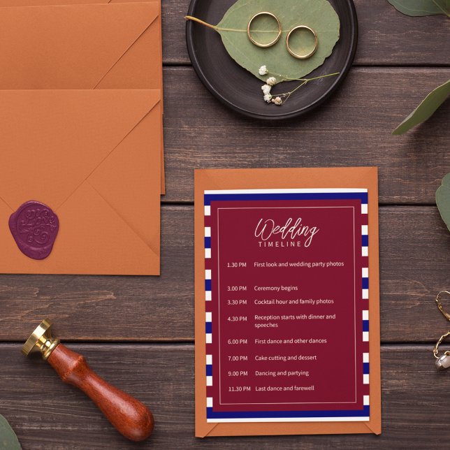 Royal Red and Blue Wedding Theme Programm (Wedding programs cards that matches same as your invitation and theme. )
