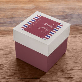 Royal Red and Blue Wedding Theme Quadratischer Aufkleber