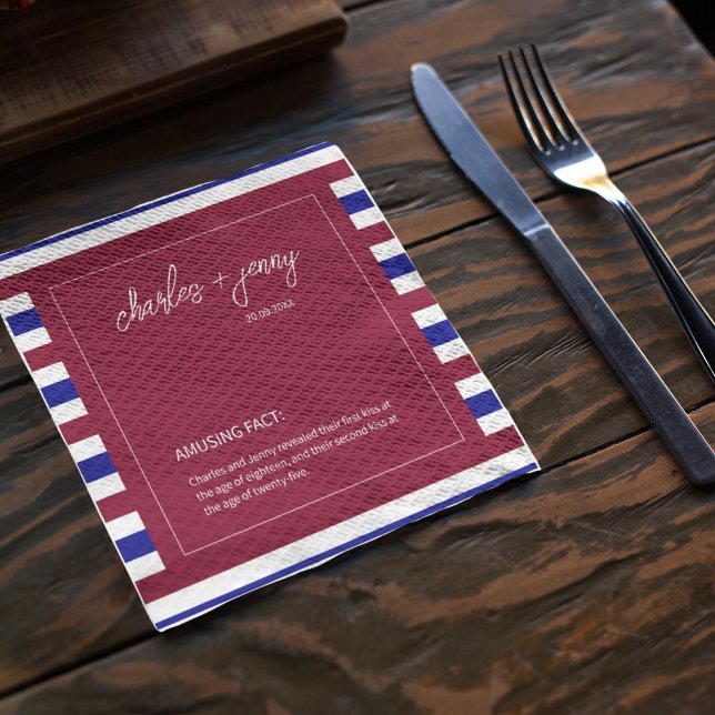 Royal Red and Blue Wedding Theme Serviette (Let your tissues too speak more about your theme.)
