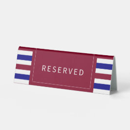 Royal Red and Blue Wedding Theme vorbehalten Tischaufsteller