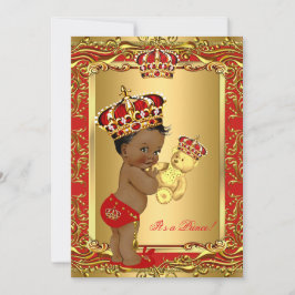 Royal Red Prince Crown Baby Duschbär ethnisch Einladung