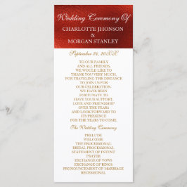 Royal Red Shiny White Wedding Program Programm