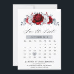 Royal Red White Silver Metallic Floral Wedding Save The Date<br><div class="desc">Eleganter Hochzeitskalender Save the Date mit roten,  silberfarbenen Hochzeitskartons mit elegantem Bouquet aus königlichen Ruby-Rot,  Krimson,  Silber,  Blume mit weißer Rose und Eukalyptus-Blätter. Bitte kontaktieren Sie mich für Hilfe bei der Anpassung oder wenn Sie ein anderes Produkt mit diesem Design benötigen.</div>